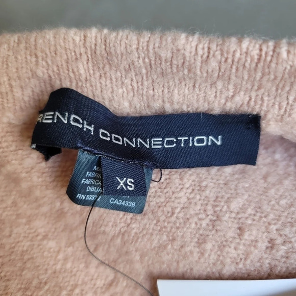 NWT French Connection Urban Flossy Sweater Cinder Rose Pink Scoop Back XS - Picture 11 of 14